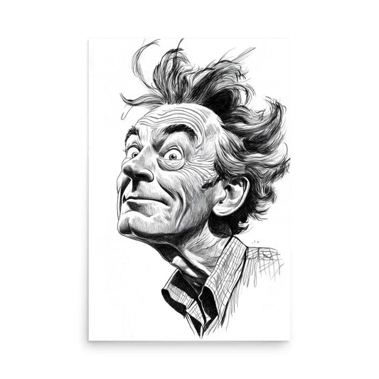 Caricature of Richard Feynman Poster - 24″×36″