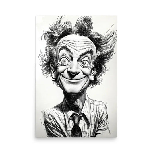 Caricature of Richard Feynman Poster - 24″×36″