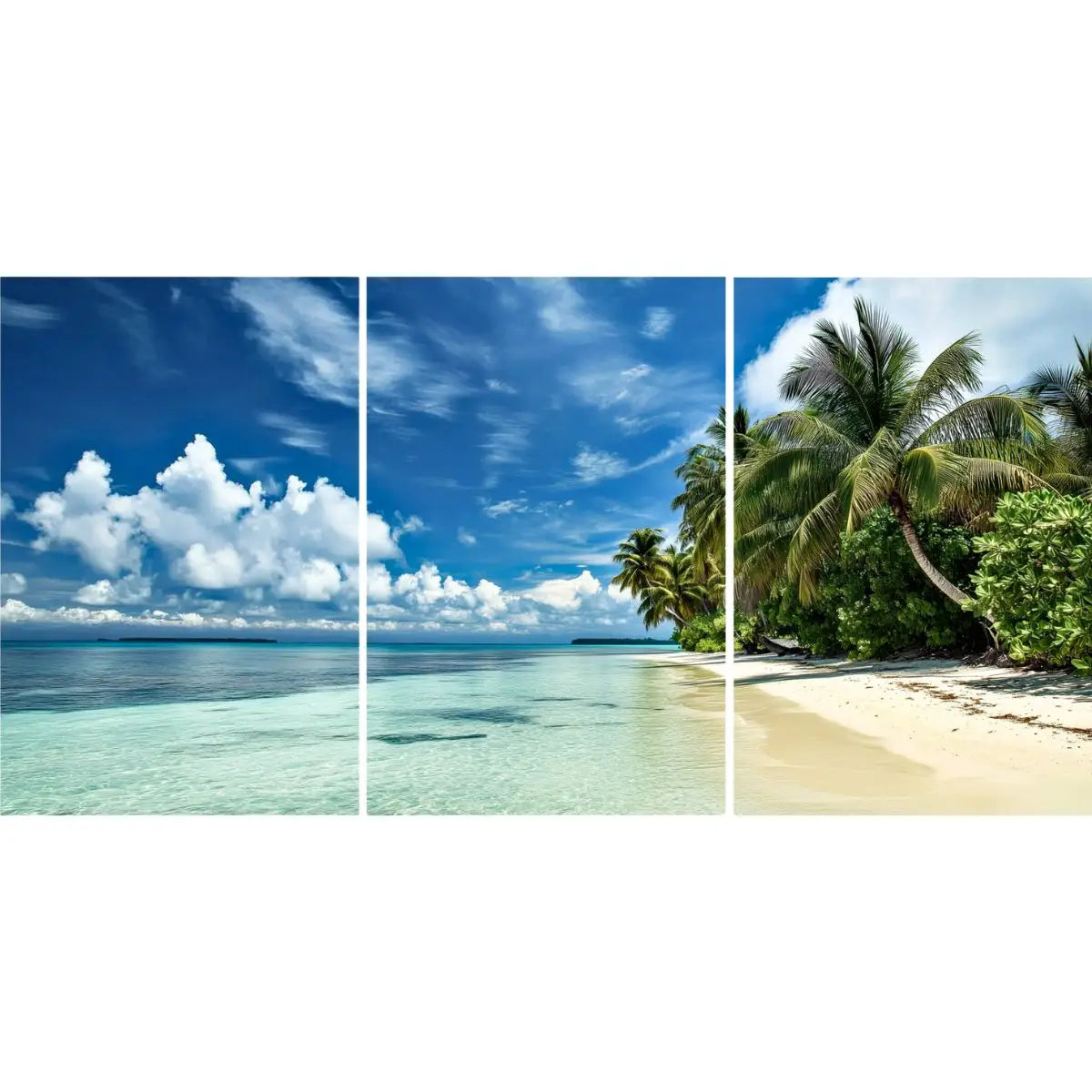 Panorama of a Tropical Beach Poster - All 3 Parts