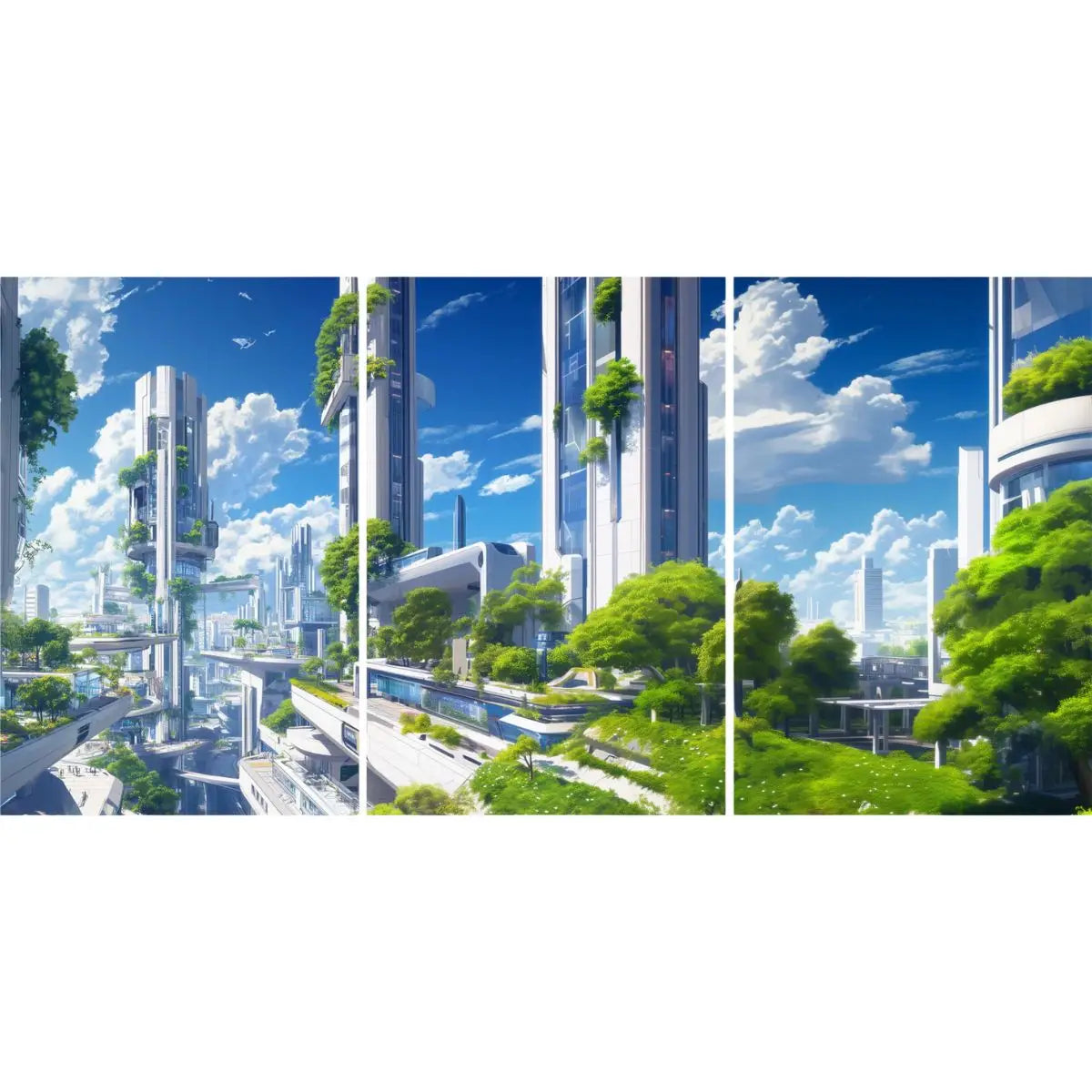 Panorama of Futuristic City Poster - All 3 Parts