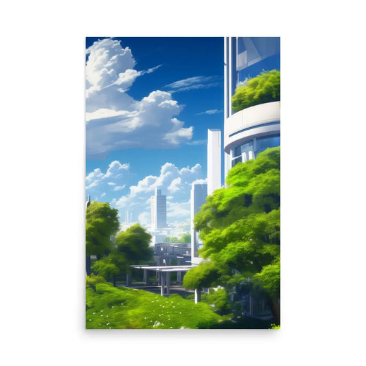 Panorama of Futuristic City Poster - Right Part of 3 - 24″×36″